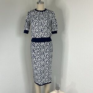 Michael Kors Collection Sequin Flower Daisy Skirt Set in Maritime